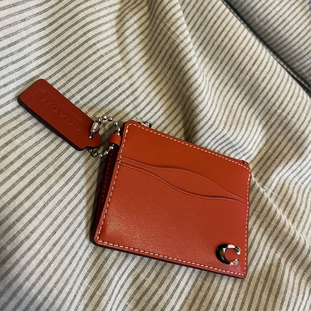 Coach Orange Leather Card Holders
